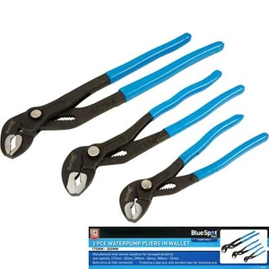 BlueSpot 3pc Plumbers Adjustable Waterpump Pipe Wrench Pliers 175mm - 300mm - Imagen 1 de 5