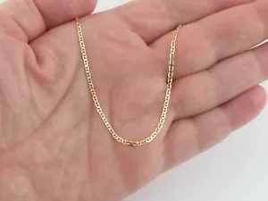 14k Yellow Gold Anchor Link Ankle Bracelet 10" - Picture 1 of 6