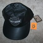 HARLEY DAVIDSON LEATHER HAT/CAP (black; adjustable) New w/ Tags