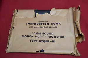 1953 DEVRY 16mm PROJECTOR MANUAL * BUREAU OF SHIPS * NAVY DEPT. * TYPE IC/QER-1D - Foto 1 di 16