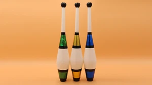 Juggling Set (3 Decorated Clubs) Assorted Colors by Zyko - Trick - Picture 1 of 2