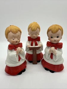 Vintage HOMCO #5550 3er Set Weihnachten CHOR JUNGEN singende Weihnachtslieder Kinder  - Bild 1 von 8