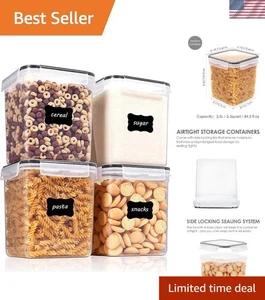 Schwarze rechteckige Lebensmittel Aufbewahrung Kanister - 2,5 l luftdichte Behälter (4er Pack) - Bild 1 von 8
