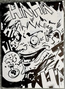Tarjeta de boceto Joker de Eric Bonhomme - arte de tinta original, contraste pesado, 2018 DC - Imagen 1 de 6