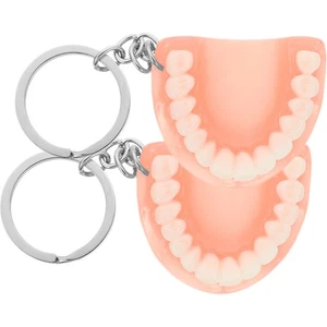 2 Pezzi Portachiavi Protesi Forma Dente Halloween Uomo Adulto Festa Bomboniere Borsa Charm - Foto 1 di 12