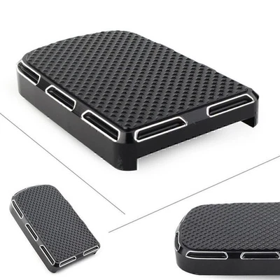 Cubierta de pastillas de pedal de freno negra para Harley Road & Street Glide Softail Fatboy FLST Foto 1 de 4