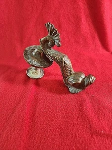 Antique Brass Dolphin Door Knocker 1920s Navy Submarine Mythological Dolphin - Picture 1 of 4