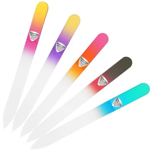 Czech Glass File Set - 5 Piece Crystal Nail Files (Multicolor). Reusable Bulk... - Picture 1 of 8