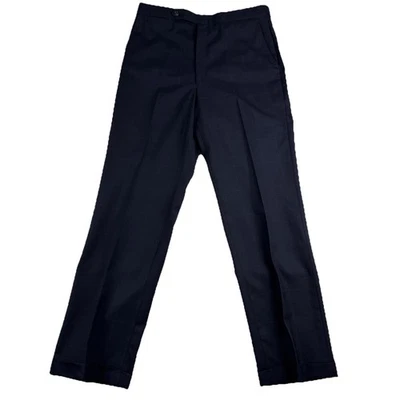 Pantalones de vestir Burberry para hombre azul marino a cuadros se adapta a 33*31 lana plisada puños oficina Foto 1 de 4