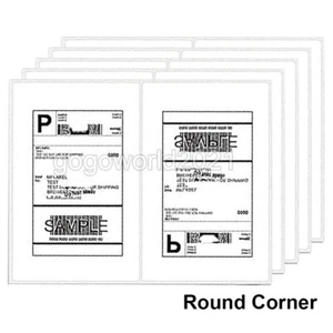 8.5" x 5.5" Shipping Labels Rounded Corner Self Adhesive 2 Per 8.5"x11" Sheet US - Picture 1 of 7