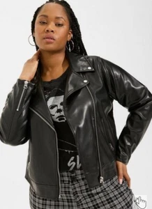 Torrid Faux Leather Jacket Size 0 Black NWT - Picture 1 of 8