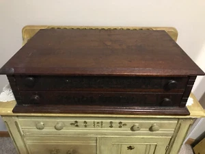 Antique Willimantic Thread/ Spool Store Counter 2 Drawer Display Cabinet Rare. - Picture 1 of 12