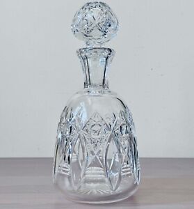 Vintage Baccarat Signed Cut Crystal Glass Decanter Hobnail Elongated Oval 12”H