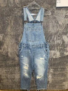 Abercrombie & Fitch Womens Distressed Denim Overalls M - Picture 1 of 5