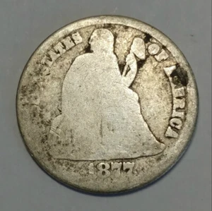 1877 90% Silver Seated Dime - Picture 1 of 2