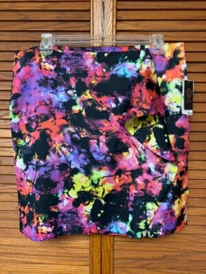 VINCE CAMUTO 8 MUJER COLORIDO JASPEADO IMITACIÓN ABRIGO PAREO FALDA CORTA NUEVA + ETIQUETAS Foto 1 de 4