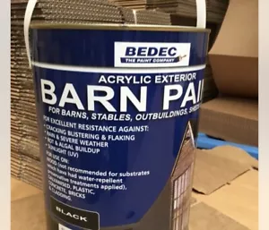 Bedec Barn Paint Black Matt 5 Litre - Picture 1 of 1