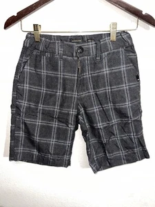 QuickSilver Boys Teen Plaid Grey Golf Shorts Size 12 Sports/ Outdoor/ Chino - Picture 1 of 8