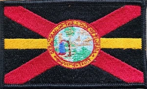 FLORIDA STATE Flagge Aufnäher mit Klettverschluss® Marke Verschluss dünn gold schwarz Version - Bild 1 von 1