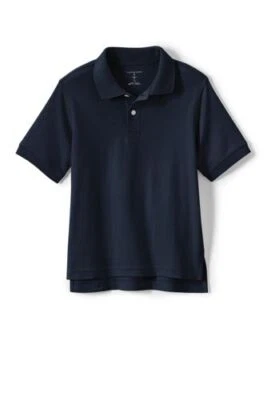 Lands' End Kids Short Slv Interlock Polo Shirt Classic Navy M NWOT (678) - Image 1 of 4