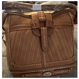 NWT B.O.C. BOC Saddle Brown Faux Leather Purse Crossbody Handbag Zip BAG $79 NEW - Picture 1 of 12