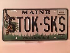 Maine Vanity License Plate STOK-SKS "STOCK" Rifle Gun Chickadee Pinecone