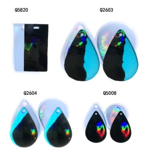 4pcs Holographic Pendent Silicone Coaster Mould Mold Set Resin Casting Epoxy - Imagen 1 de 2