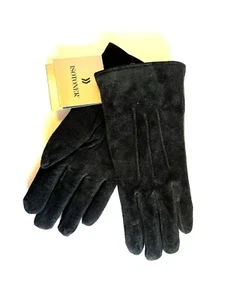 Isotoner/Totes Black Suede leather Fleece-Lined Women's Gloves L - Picture 1 of 7