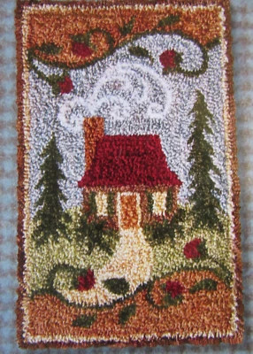 Jeri Kelly #2002 CABIN Punchneedle Embroidery Pattern & Fabric - Image 1 of 4