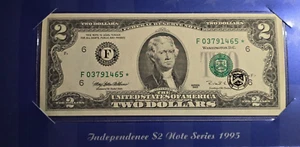 1995 $2 Star Federal Reserve Note Bureau of Engraving and Printing - Picture 1 of 4
