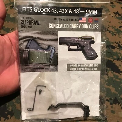 Clipdraw for Glock 43 43X 48 Ambi Carry Clip - Image 1 of 4