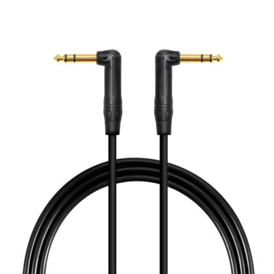 ACOMDATA 6.35mm 1/4 In TRS Male Right Angle to Male Right Angle Stereo Balanced Cable B21