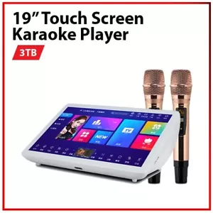 19" Karaoke Machine WHITE 3TB Wireless Touch Screen Home KTV System (Free Mic) - Picture 1 of 14