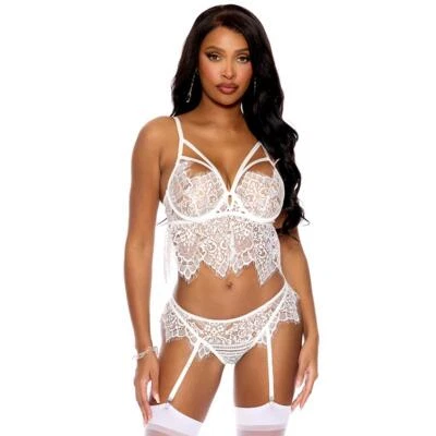 Conjunto de bragas ligueras con tirantes y aros blanco 30092 Foto 1 de 4