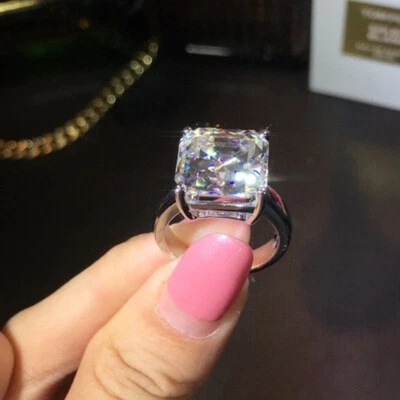 5 karat Asscher Solitär Diamant Verlobungsring Hochzeitsring Damen Ring gr 50-62 - Bild 1 von 4