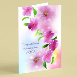Tarjeta de doctorado de celebración floral aprobada adecuada para hija nieta - Imagen 1 de 1