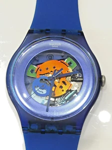 A Super 2012 Swatch New Gent Watch SUON101 INDIGO LACQURED, New Batt, Box Papers - Picture 1 of 12