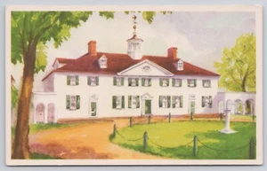 West Front of Mount Vernon Mansion George Washington Home MVLA 1934 Postcard - Picture 1 of 2