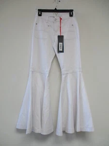 Vibrant Jeans Womens 7 White Bell Bottom Flare Stretch Denim 27x32 EP1783 - Picture 1 of 13