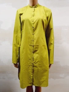 Kleid grün M Damen Stehkragen Langarm 100% Baumwolle limettengrün G82 - Bild 1 von 2