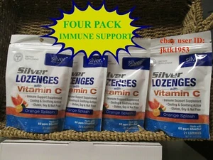 Silver Biotics Silver Lozenges 60PPM SilverSol Orange Splash Vitamin C FOUR PACK - Picture 1 of 4