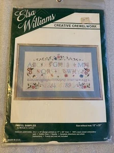 Elsa Williams Pastel Sampler Por M A LeClair Creative Crewel Kit de Trabajo #00294 Nuevo en Paquete - Imagen 1 de 5
