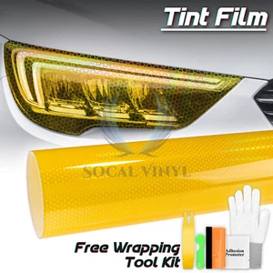 Headlight Hex Holographic Gloss Amber Copper Taillight Tint Film Fog Honeycomb - Picture 1 of 8