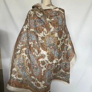 Oversize AXCESS Schal seidig weich Paisley Wimpernsaum Made in Italy 47 in - Bild 1 von 5