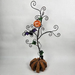 Halloween Draht Kürbis Rebe Baum.  Harz & Metall 21" hoch Fügen Sie Ihre eigenen Ornamente hinzu - Bild 1 von 10