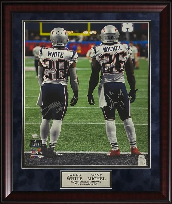 James White Sony Michel Double Autograph Photo 23×27 Foto 1 de 1