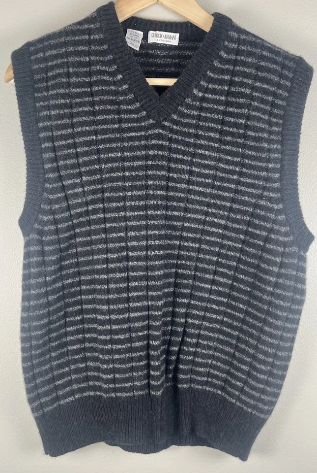 Giorgio Armani Le Collezioni Vest Knit Sweater Sz Large Wool Alpaca Yak - Image 1 of 4