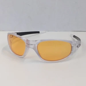 Vintage Oakley Straight Jacket Sunglasses USA 90s Rare Clear Frame Orange Lens - Picture 1 of 15