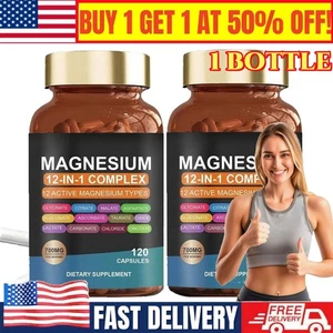 Complejo de Magnesio 700mg 12 en 1 Suplemento de Magnesio con 120 unidades EE. UU. - Imagen 1 de 11