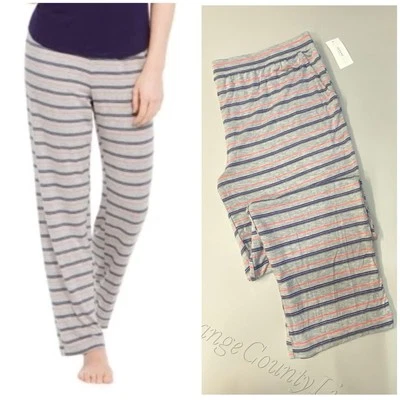 Women's Alfani  Super Soft Knit Pajama Pants Lounge Comfy gray striped Size 2XL - Image 1 of 4